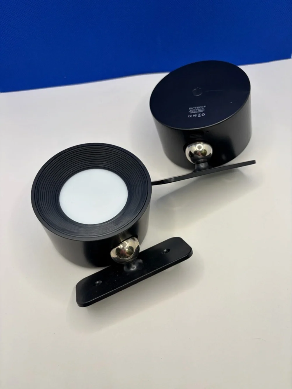 Pair of Small USB Chargeable Round Black LED Accent Lights